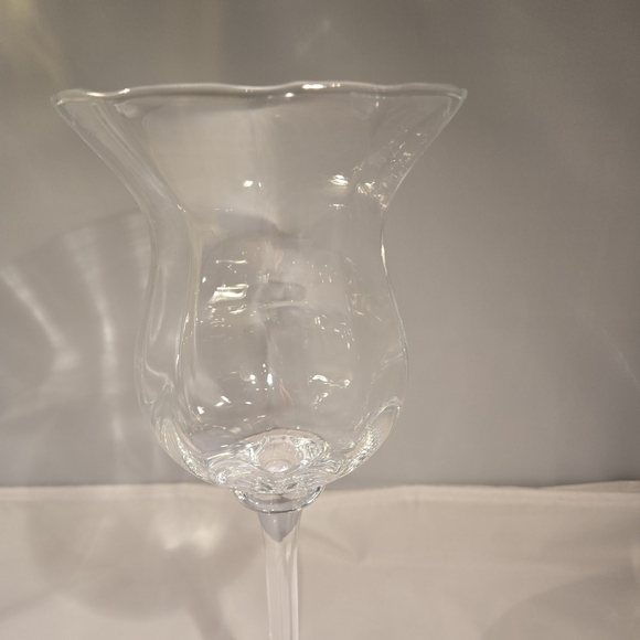 Hurricane Vase Champagne Vase Decorative Glass Centerpiece 12" Tall 4" Wide - Picture 2 of 10